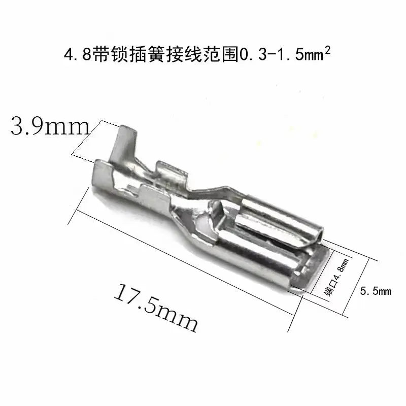 10pcs VH 3-P Open Barrel 3A 2Pin Hollow to 2.8mm/4.8mm/6.3mm Spring Spade Tab Terminal Double-Ended 18AWG 30cm Cable Assembly