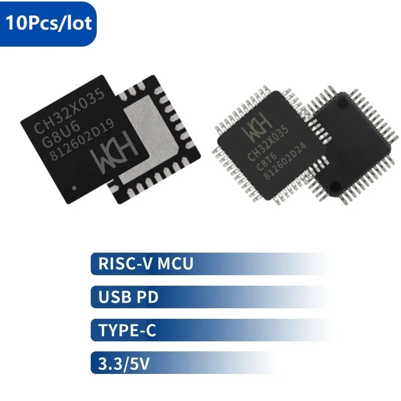 10Pcs/lot CH32X035 Microcontrollers CH32x035 Industrial Grade RISC USB PD PHY MCUs