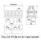 KF128 2.54mm 0.1" Pitch PCB Mini Screw Terminal Block Connector 5P 6P 7P 8P 9P 10P 12P 14P 16Pin 150V 6A for 26-18AWG Cable