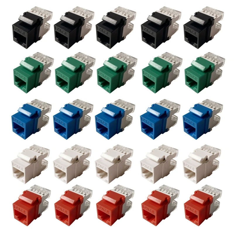 Cat6 RJ45 Keystone Jacks Module Connector Ethernet for Wall Plate Patch Panel 54DB