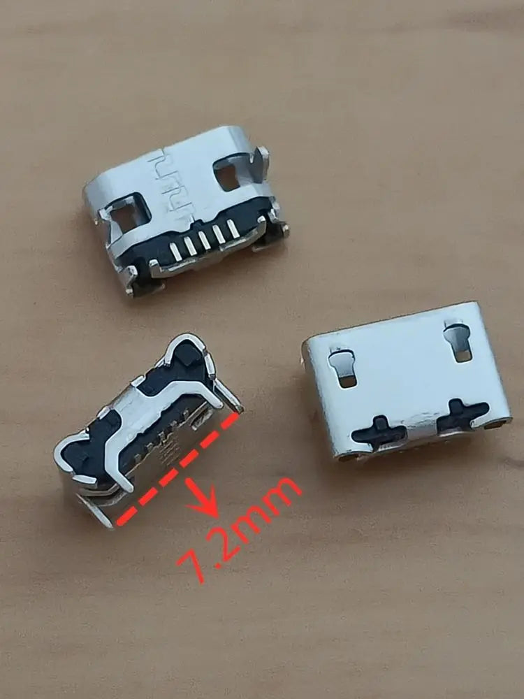 100pcs Micro USB 5pin No Side Ox Horn Female USB Socket Flat Mouth Four Legs Socket Mini USB Connector