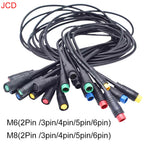 1m M6 M8 2 3 4 5 6 Pin Core Male To Female Julet Electric Butt Cable Plug Connector Scooter Brake Waterproof Signal Sensor Cord