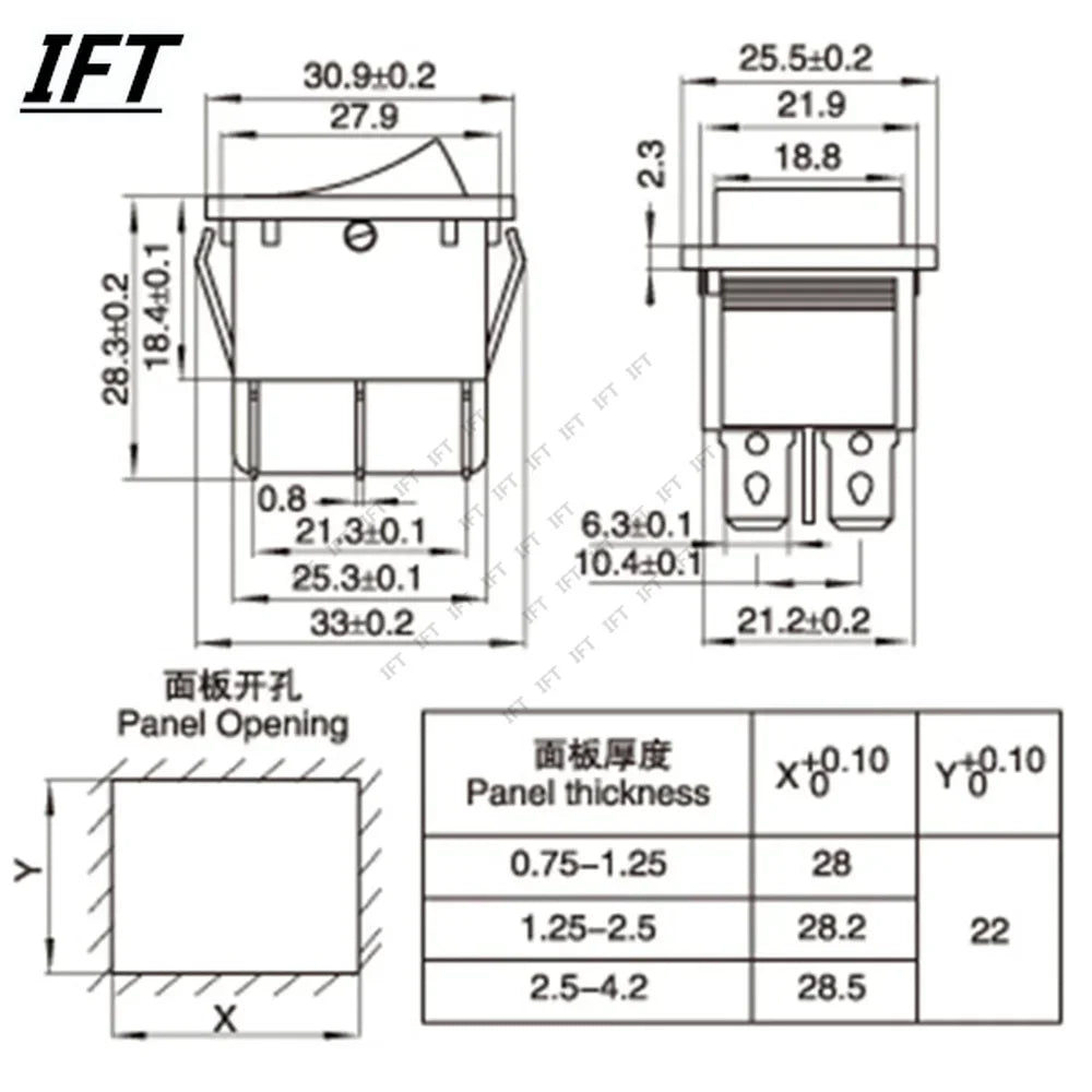 1PCS KCD4 Black Rocker Switch Power Switchs ON-OFF-ON 2/3 Position 4/6 Pins The arrow is Reset/Latch 16A 250VAC/ 20A 125VAC