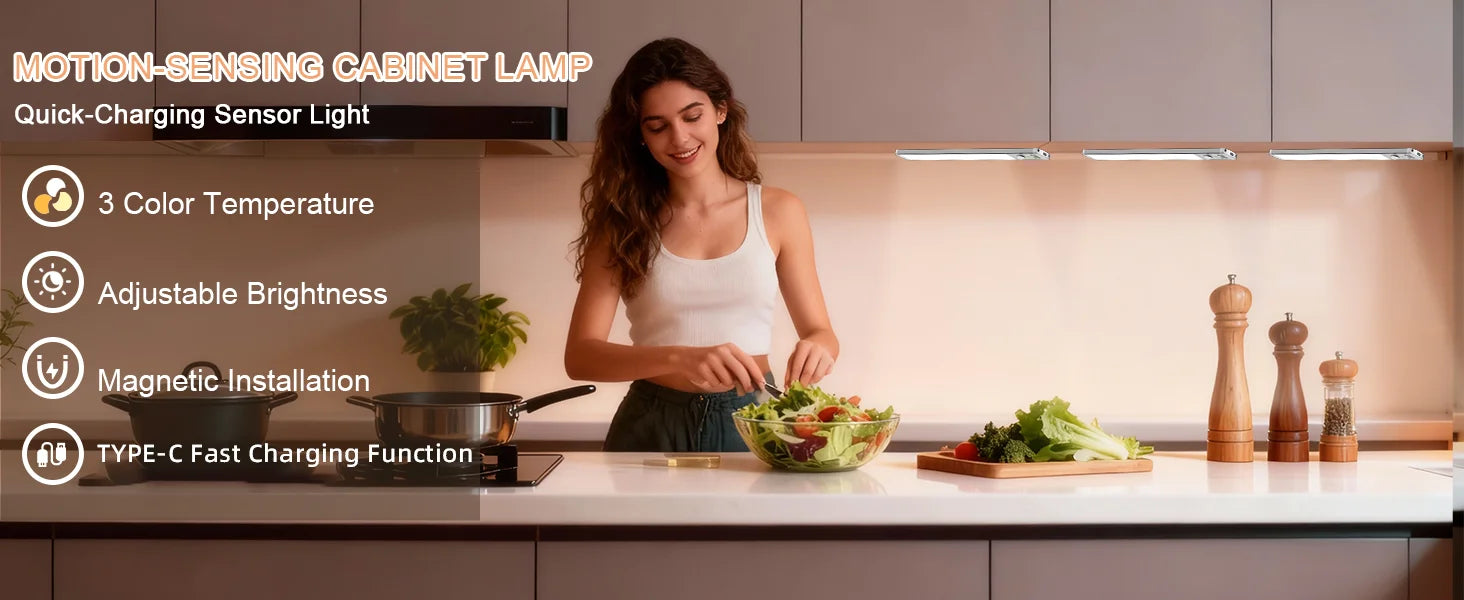 Night Light Motion Sensor LED Light Plug/Rechargeable Lamps Children'S Night Light Wireless Night Lamp for Bedside Table Bedroom
