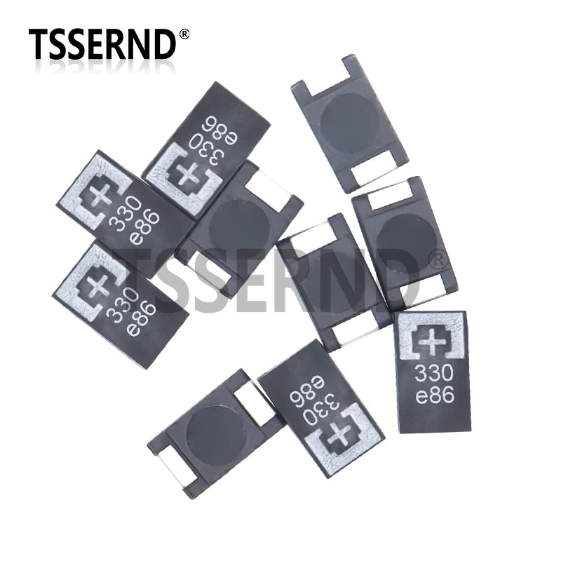10PCS 2R5TPE330M9 330UF 2R5TPE470M9 470UF 2.5V 330 6.3V SMD Tantalum Capacitors Polymer POSCAP Low ESR Type D Ultra-Thin 7343