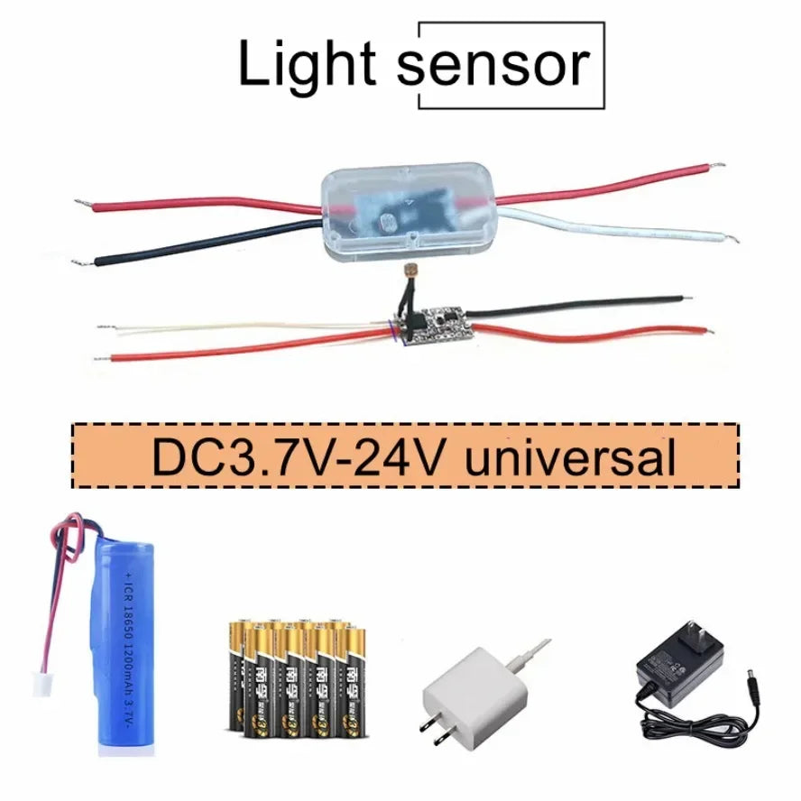 Photo Control Sensor 5-level Adjustment Light Sensor Switch DC 3.7V 5V 12V 24V Auto ON Off Photocell Street Light Switch 5A