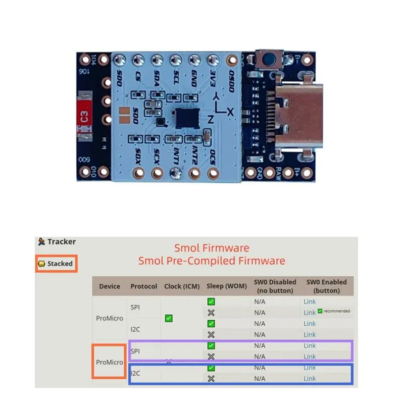Smolslime Module Based On NRF Slimevr Module,Promicro NRF52840 + (LSM6DSV + QMC6309 )