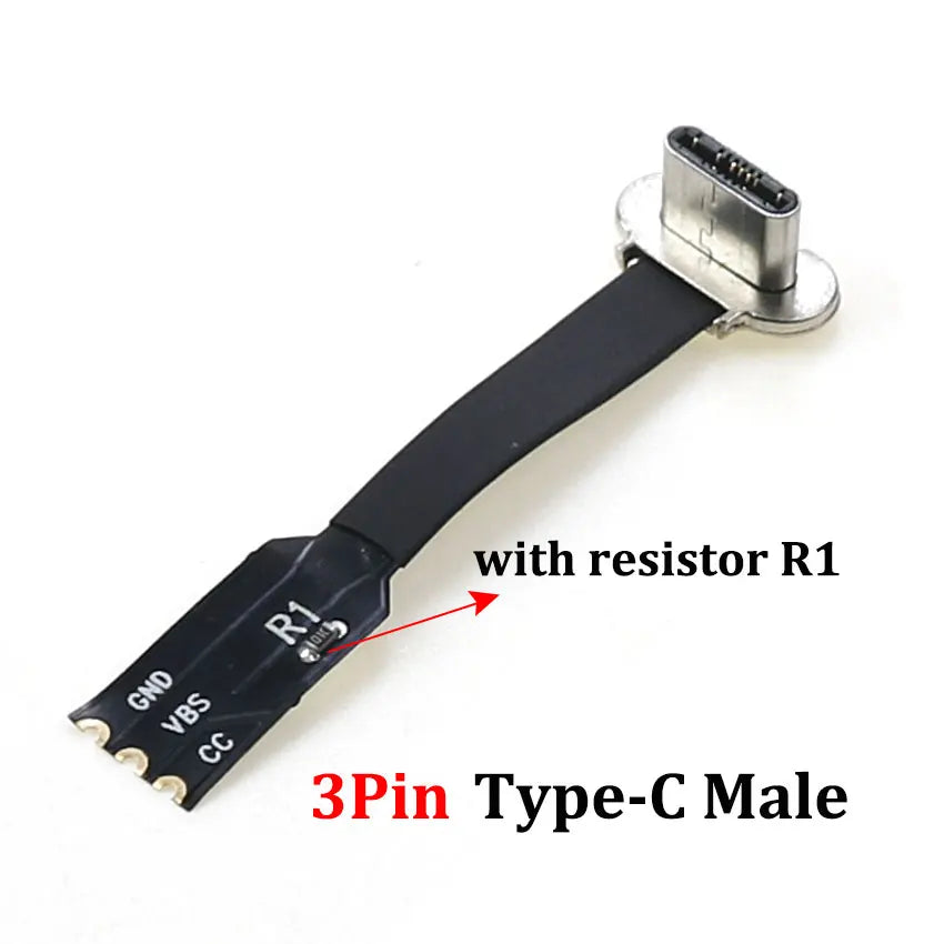 JCD Micro USB C Type-C FPC 2Pin 3Pin With Resistor R1 Soft Flat Cable Male Plug Mobile Phone Fast Charging Cable Extension Wire