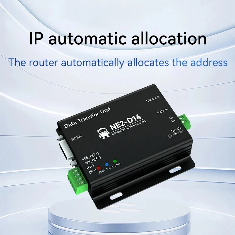 RS485/RS232/RS422 to Ethernet Serial Server DC8-28V Modbus TCP to RTU MQTT Two-Way Socket Link CDEBYTE AT Command
