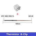 For Bambu Lab X1/X1-Carbon X1C Thermistor NTC100K Heating Sheet For Bambu Hotend Heater Cartridge 24V 3D Printer Parts