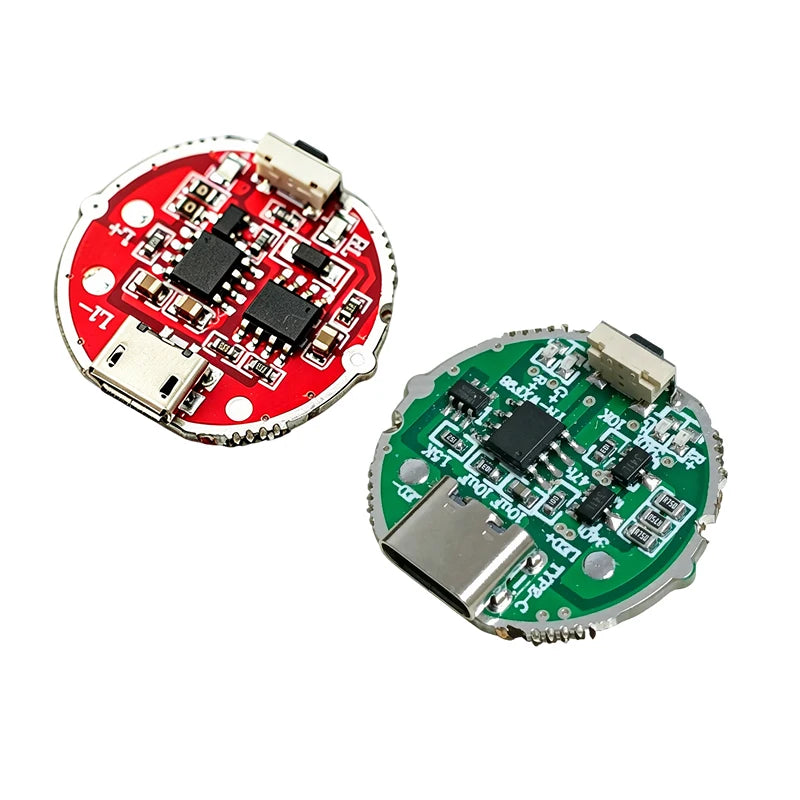 Micro USB & Type-C Dual Interface Side Press Flashlight Driver Board 3-Speed Dimming Constant Current Circuit Board