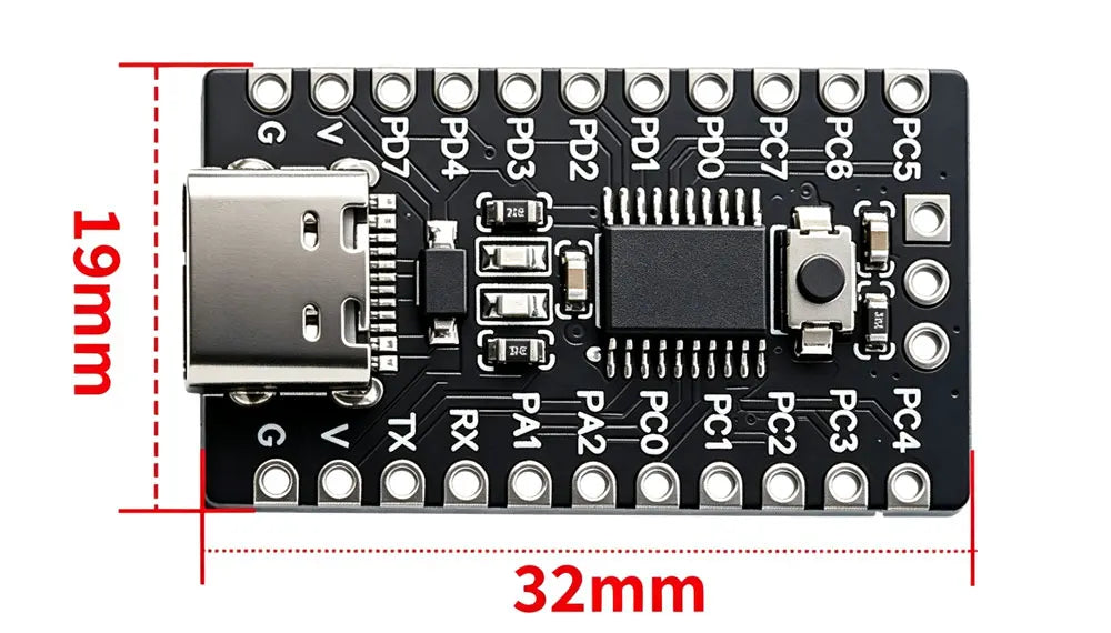 1-5pcs CH32V003 Development Board Minimum System Board Core Board RISC-V CH32V003F4P6 Microcontroller Module