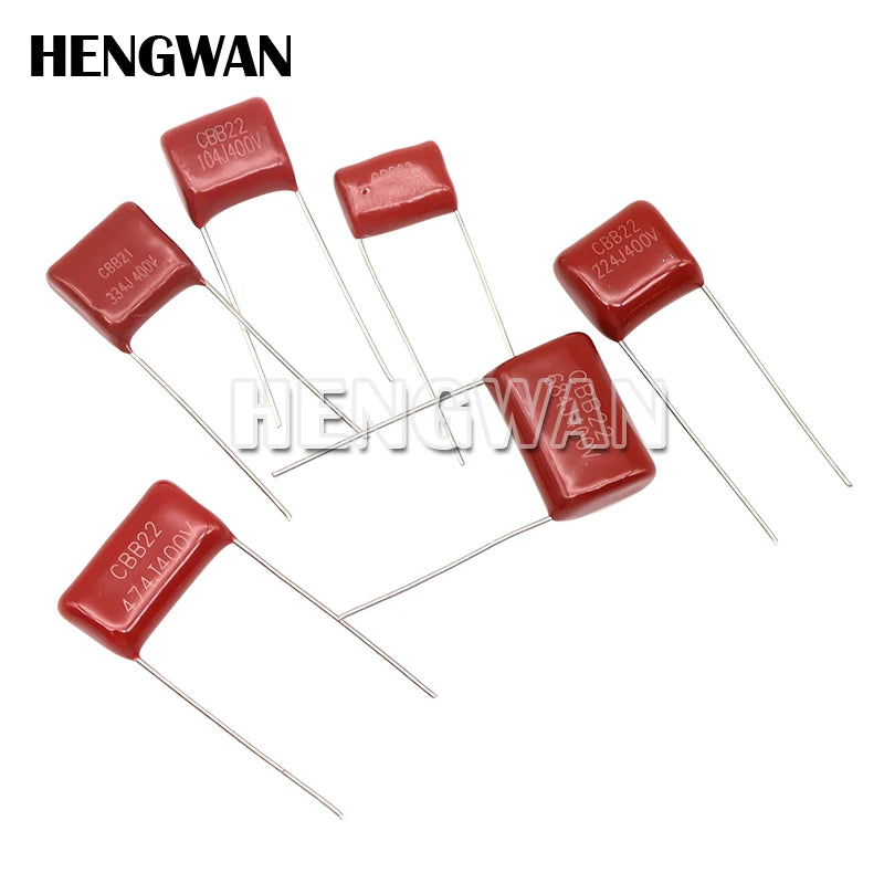 50pcs CBB Capacitor Assortment Kit 400V 10NF - 3.3UF 10values*5pcs Metallized Polyester Film Capacitance DIY