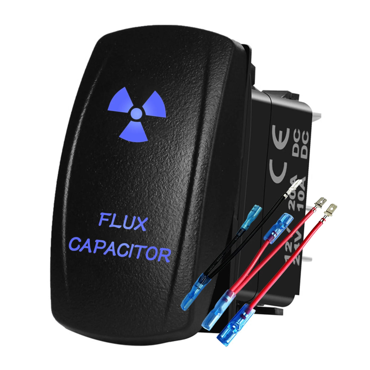 12V 24V Boat Trim Tabs Switch (ON)-OFF-(ON) Momentary Rocker Switch Waterproof Blue Light ON-OFF Toggle Switch With Harness