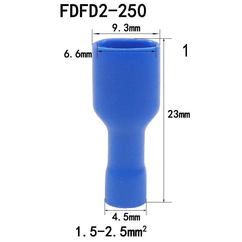 100pcs/50 pairs Female/Male Spade Connectors 16-14 AWG Spade Quick Disconnect Connectors Insulated Spade Wire Crimp Terminal