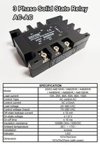 3 Phase Solid State Relay AC to AC 75-280V Input 24-480V Load 110 Volt Power Rele 220V 230V Voltage Control Relay 10-100A
