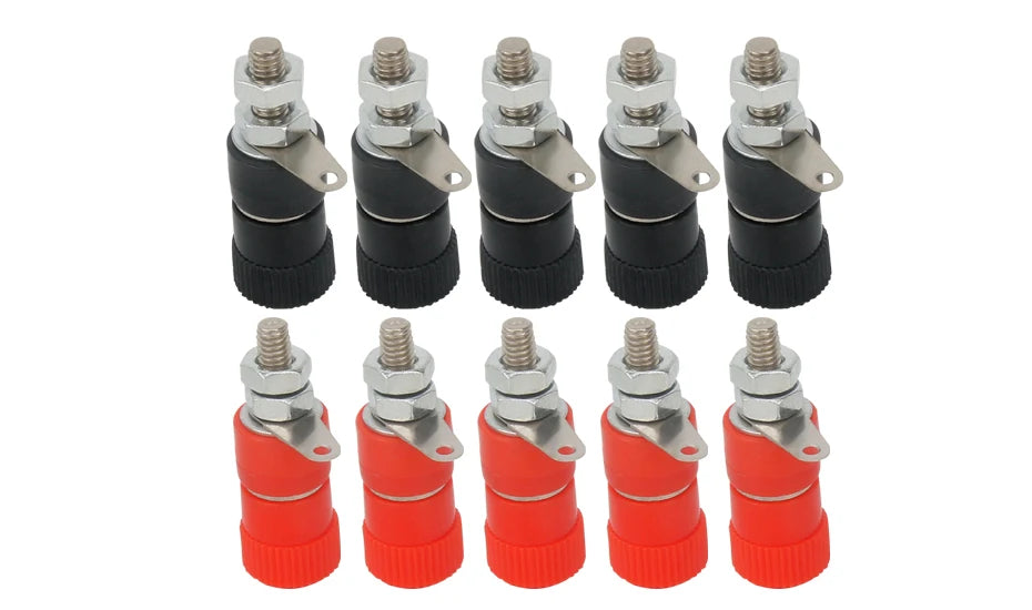 5Pcs 4mm Banana Socket Professional Binding Post Nut Banana Plug Jack Connector Nickel Plated