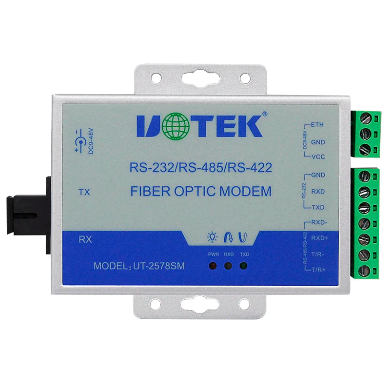 UOTEK Fiber Transceiver RS232 RS485 RS422 20KM SC Port RS-232 RS-485 RS-422 to Fibre-optical Converter UT-2577SM UT-2578SM