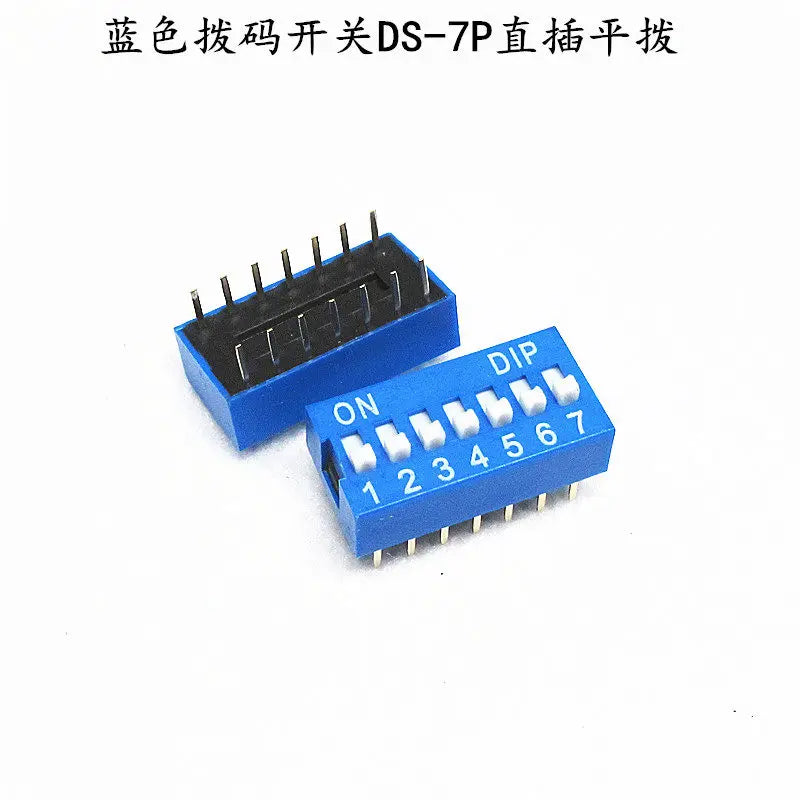 10PCS Red and blue dip switch 1 2 3 4 5 6 7 8 9 10 12PIN toggle switch spacing 2.54mm feet