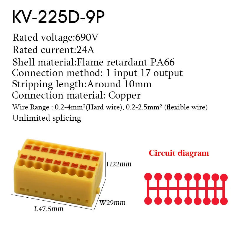 Wire Electrical Cable Connectors PTFIX 2.5mm² Terminal Block Plug-in Splitter Spliceable DIN-Rail Junction Box Connection Tools