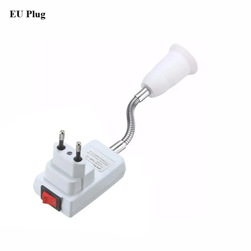 E27 Lamp Base Flexible Bend Mobile Test Light Socket Light Adapter Plug Switch EU US UK Plug Lamp Holder For LED Table Lamp Led