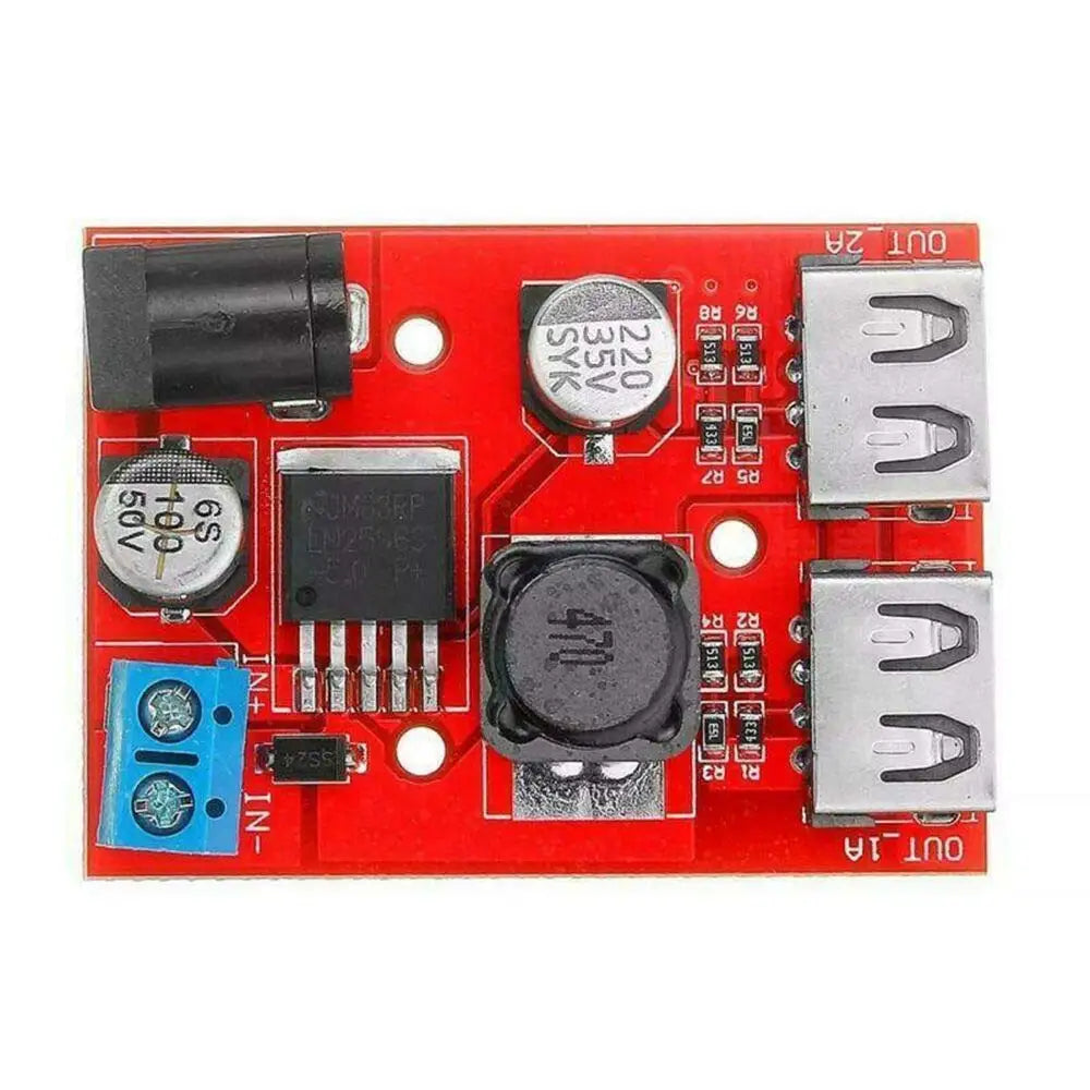 LM2596 LM2596S Dual USB DC-DC 9V 12V 24V 36V to 5V 3A Step Down Buck Converter Board Car Charger Solar Power Supply Module