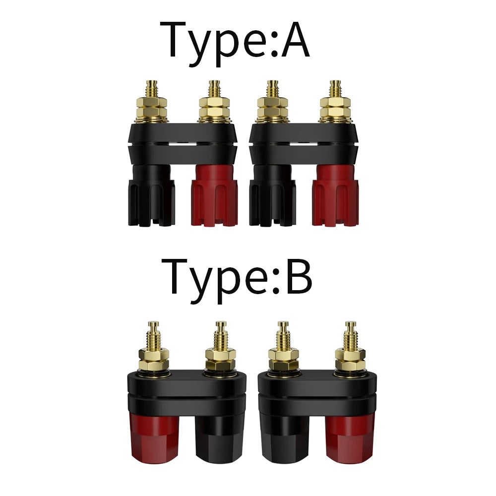JZDZ 2PCS Dual Banana Plug Terminals Red Black Connector Amplifier Terminal Binding Post Banana Speaker Plug Jack J.50020