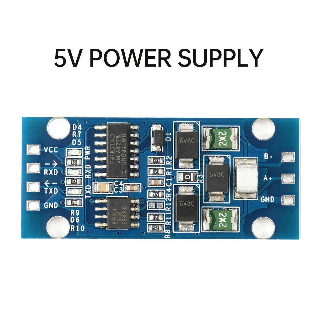 DC3.3V/5V TTL to RS485 Interconversion Module Serial Level Conversion Board Serial Hardware Auto Flow Control 74HC14+SP485 Chip