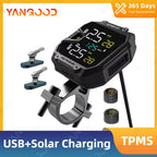Yangood TMPS Motorcycle Tire Pressure Sensor Waterproof LCD Color Display Real-Time Safety Tire Pressure Monitoring System