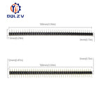 5PCS 1*40Pin 2.54MM Pitch Single Row Female/Male SMD Straight Needle Round Hole Pin Header Copper Foot Gold-Plated