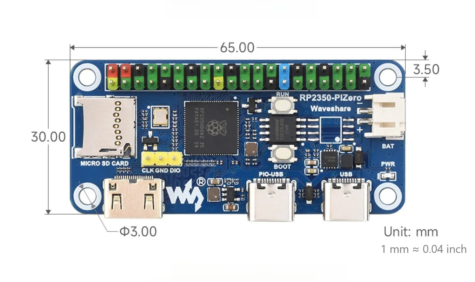 Raspberry Pi RP2350 Development Board Dual Core Processor 40Pin GPIO Compatible with Pi Zero Direct Replacement for DIY Projects