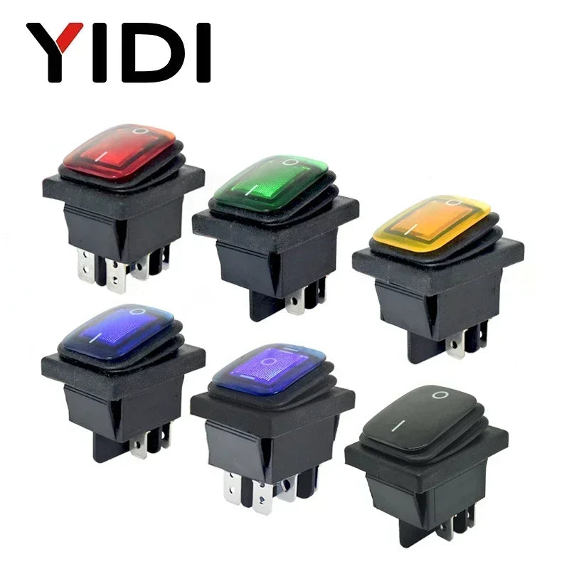 250VAC KCD4 201 203 Waterproof Rocker Switch DPST 4pin ON OFF 12V 220V LED 6 Pin ON OFF DPDT Boat Marine Car Rocker Switch