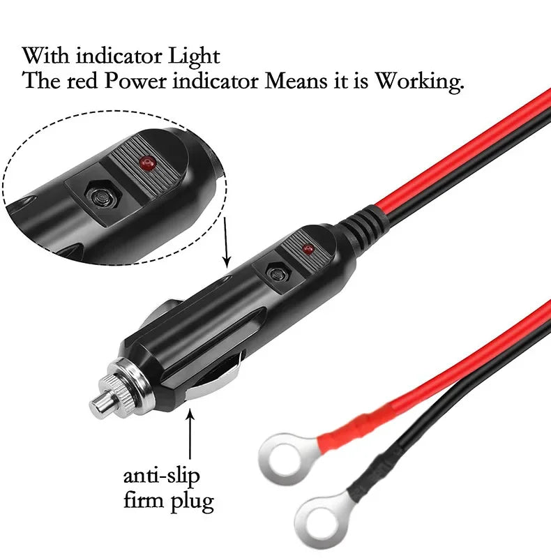 12V Car Battery Charging Cable SAE Terminal 24V Female Pump Plug 16AWG Extension Cord for Motorcycle Truck RV Boat Modification