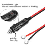 12V Car Battery Charging Cable SAE Terminal 24V Female Pump Plug 16AWG Extension Cord for Motorcycle Truck RV Boat Modification