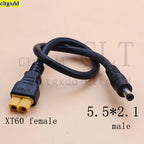 Cltgxdd 1piece XT60 Male and Female Socket to DC 5.5x2.1/5.5x2.5mm Socket Adapter for FPV Monitor Drone Video Glasses Adapter