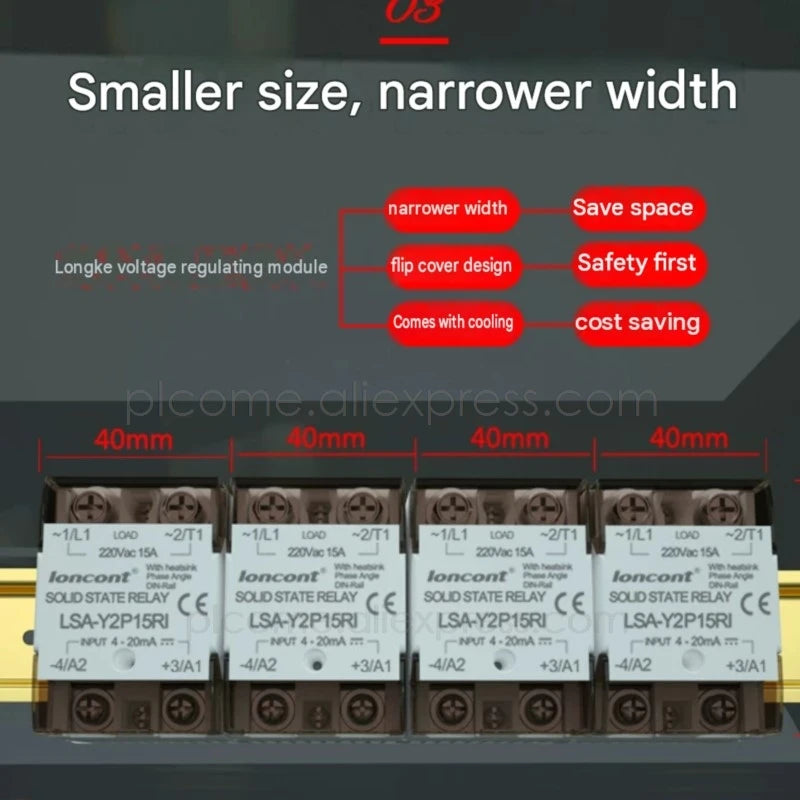 Single Phase AC Voltage Regulator With Heatsink by 0-10V 0-5V 4-20mA PWM Isolated Solid State Relay SSR Transformer 220V