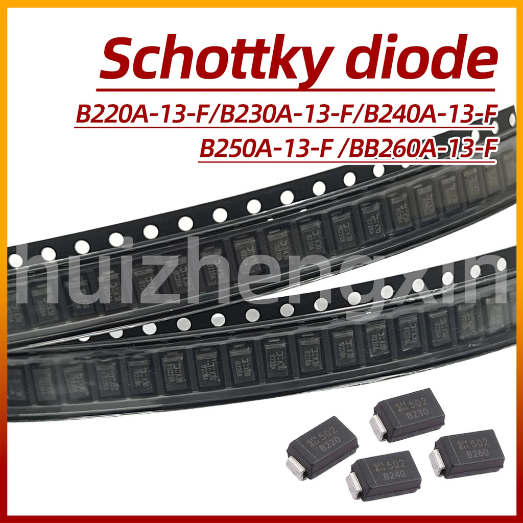 20PCS B220A-13-F B230A-13-F B240A-13-F B250A-13-F B260A-13-F 20V 30V 40V 50V 60V 2A Schottky diode SMA/DO-214AC