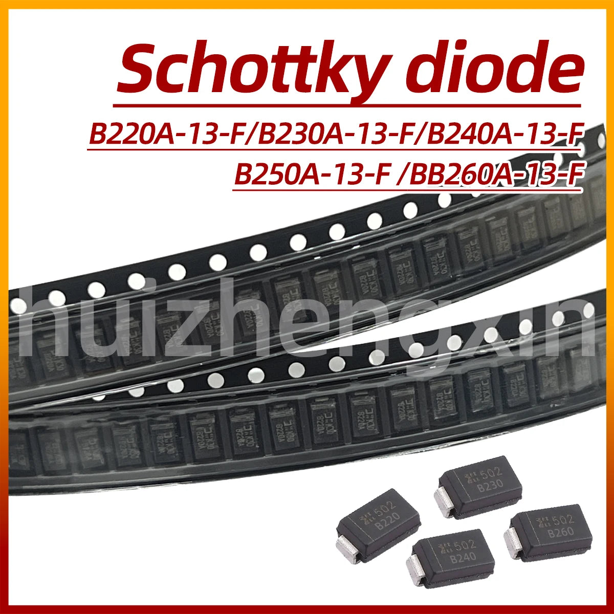 20PCS B220A-13-F B230A-13-F B240A-13-F B250A-13-F B260A-13-F 20V 30V 40V 50V 60V 2A Schottky diode SMA/DO-214AC
