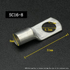 SC Type Wire Nose Terminal SC6 SC10 SC16 SC25 Bare Copper Battery Block Lugs Hole ID 6 8 10 12mm Crimp Wire Connector