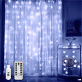 Monochrome Curtain Light, Warm White/White Light, 300LEDs Smart Wall Light, Waterfall Light, Remote Control Timing, Bedroom, Background Wall, Party, Halloween, Christmas Indoor and Outdoor Decoration