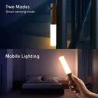 LED Rechargeable Magnetic Wall Lamp Smart Motion Sensor Night Light Portable for Hallway Bedroom Stairs Bathroom Cabinets Decor