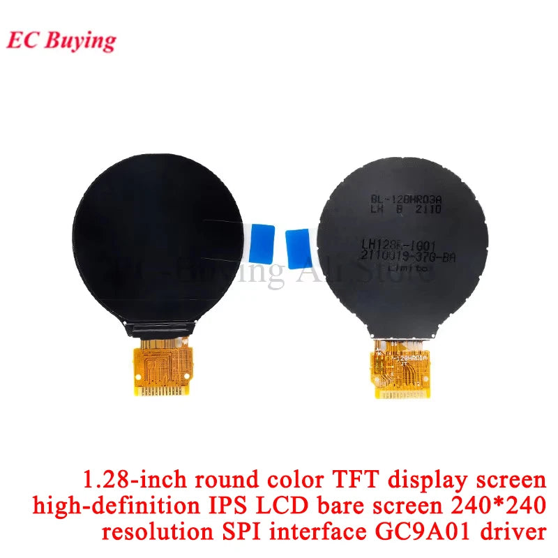 1.28 Inch TFT LCD 1.28'' Display Round Color IPS Screen GC9A01 Driver Capacitive Touch 240*240 ESP32S3 Development Board Module