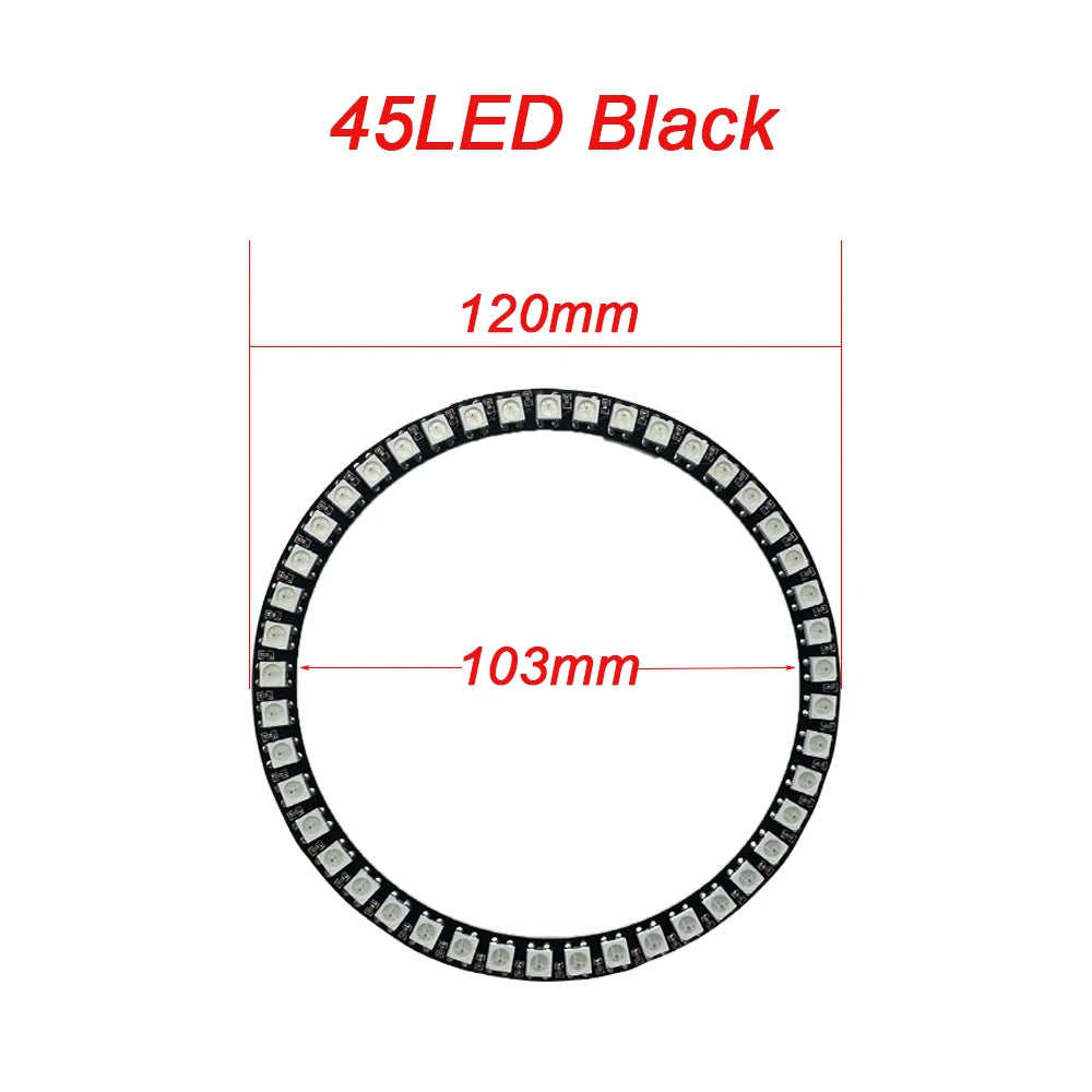 WS2812B Addressable Led Pixel Ring 8/16/24/35/45/60Leds WS2812 5050 RGB Led Diode Ring Color IC Built-in LED