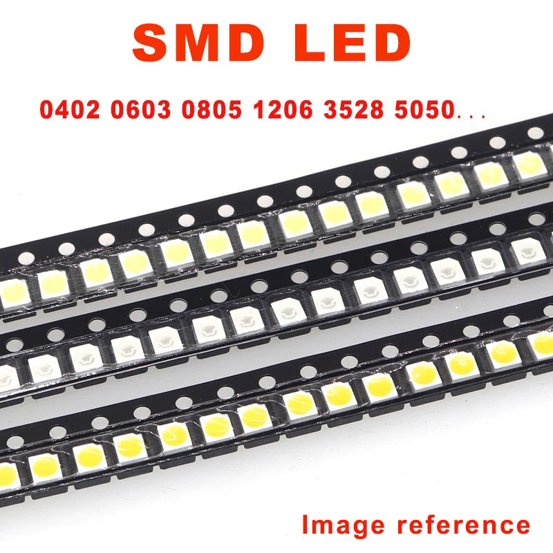 1 reel 0402 0603 0805 1206 3528 5050 5730 3020 3014 4014 SMD LED Red Yellow Green White Blue Orange Light Emitting Diode