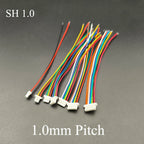 10Pcs SH 1.0mm/MX 1.25mm/PH 2.0mm/XH 2.54mm 2/3/4/5/6/7/8Pin Female Plug Wire Cable Connector Single Head Lenght 10cm 20cm 30cm