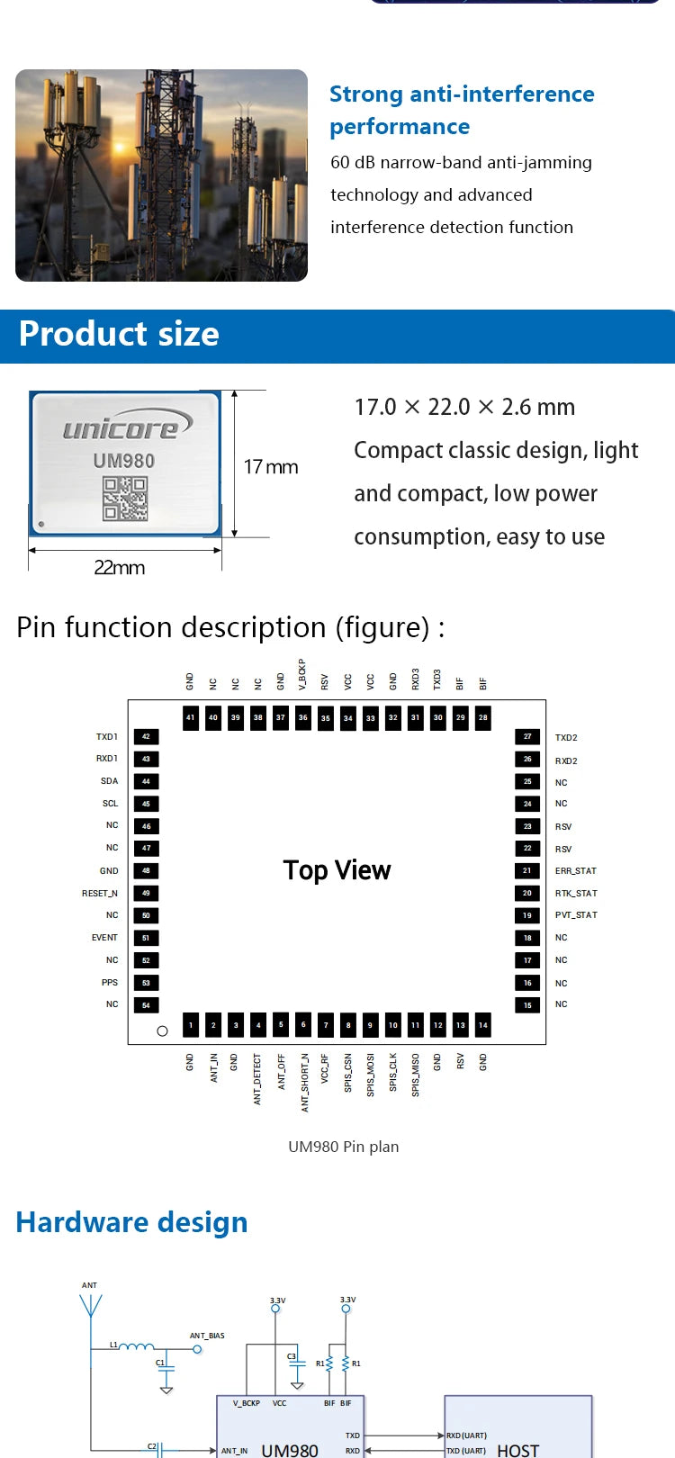 Full System EM-980D2 Multi Frequency UM982 RTK GNSS Module High Precision BDS GLONASS Galileo for ZEDF9P urveying and mapping