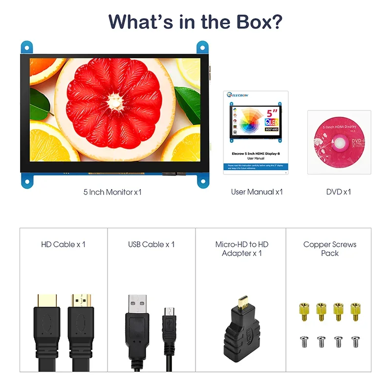 Hot Sale 5inch QLED Quantum Dot Display 800 x 480 Capacitive Touch Screen Support Various Systems with free shipping