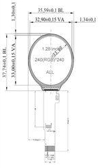 IPS 1.28 inch 15PIN SPI 262K TFT LCD Capacitive Touch Round Screen GC9A01 Controller CST816D Touch IC 240(RGB)*240