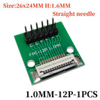 FFC/FPC Adapter Board with Soldered 1.0MM Flip Cover Lower Connector Straight or Bent Pins Available, 4/6/8/10/12/14/16/20/30P