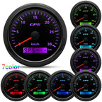 60/120/200KMH 85MM GPS Speedometer Gauge 7 Color Light with GPS Antenna Waterproof Motorcycle Boat Car Truck Speed Gauge Meter